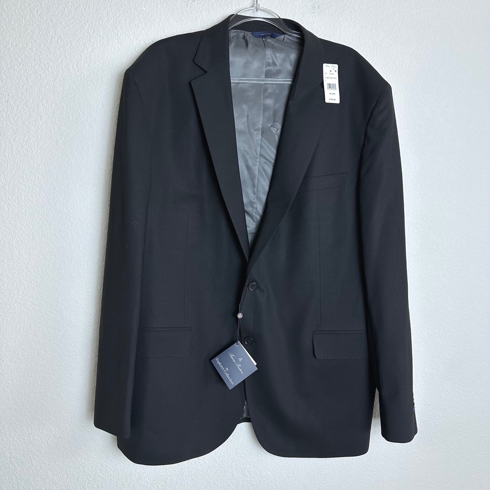 Brooks Brothers Explorer Collection Black Merino‎ Wool Suit Jacket 48 L NEW $789